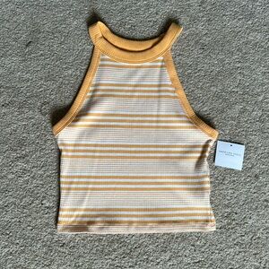 american eagle orange stripped top